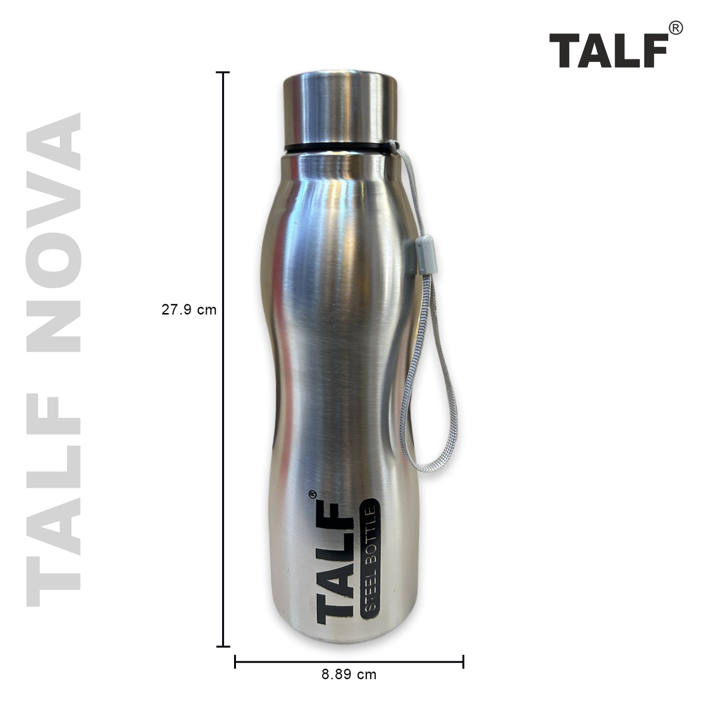 TALF NOVA Stainless-steel Water Bottle, 1000ml, Single Wall, Leakproof, fridge water bottle