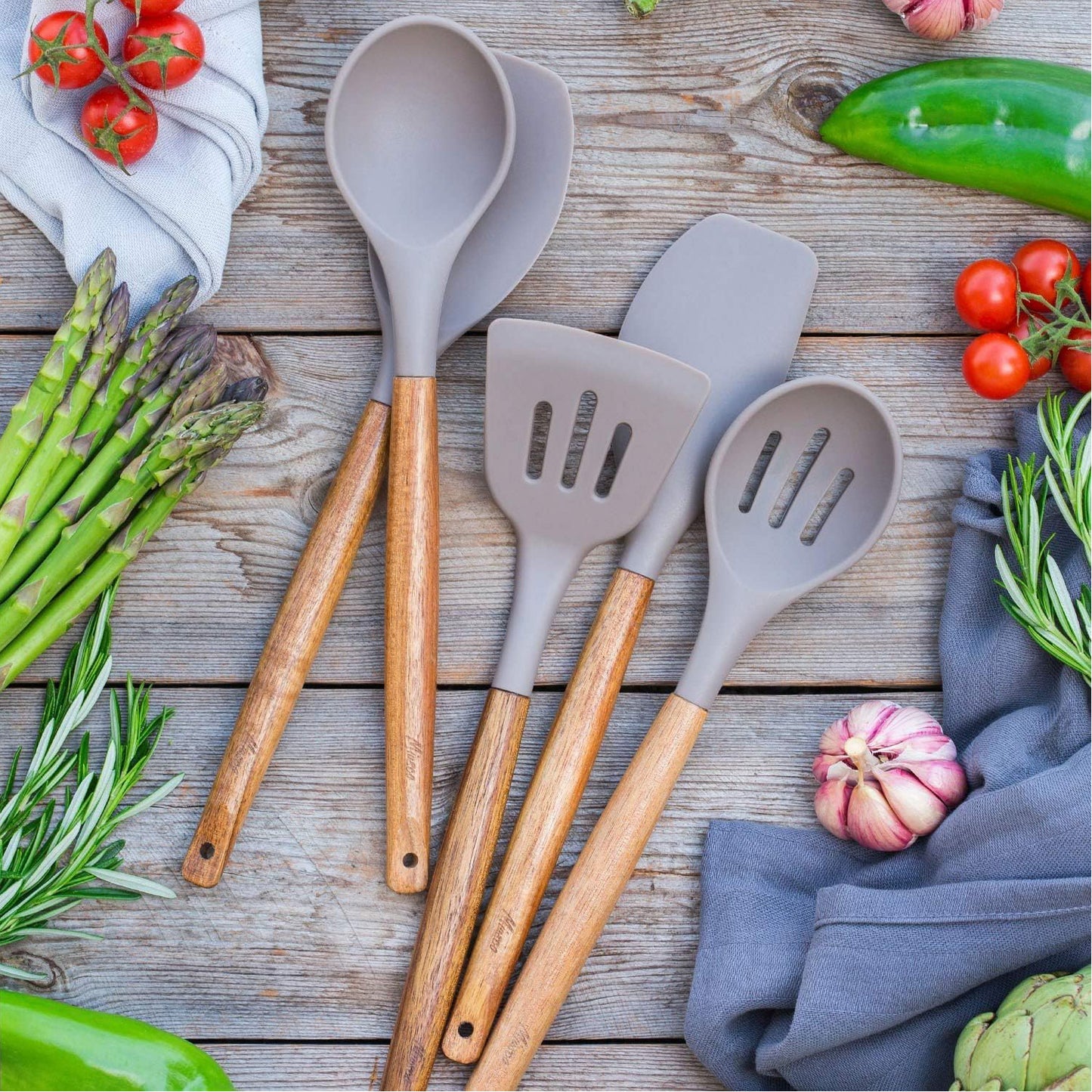 20-Piece Silicone Kitchen Utensil Set, Spatulas, Knife Set with Cutting Board, Heat Resistant Nonstick Cookware, Professional & Stylish Chef Tools, BPA-Free, Kitchenware, Cooking Tools