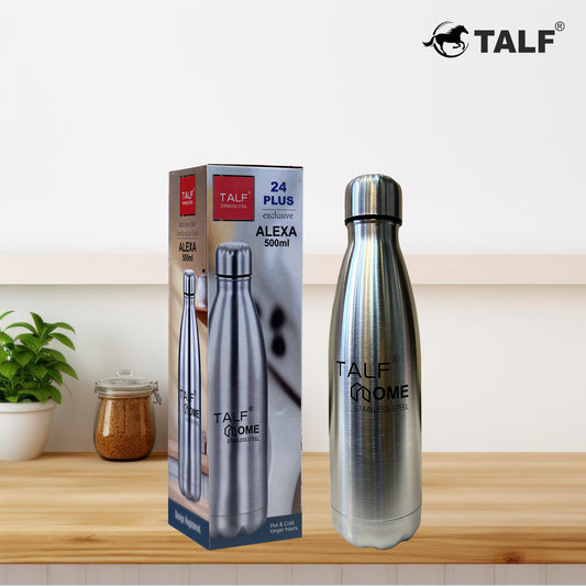 TALF Alexa 24 Plus Hot & Cold, 500ml Double-Wall Stainless Steel, (Thermosteel) Insulated Water Bottle, Leakproof, for Travel, Office, Trekking, Home