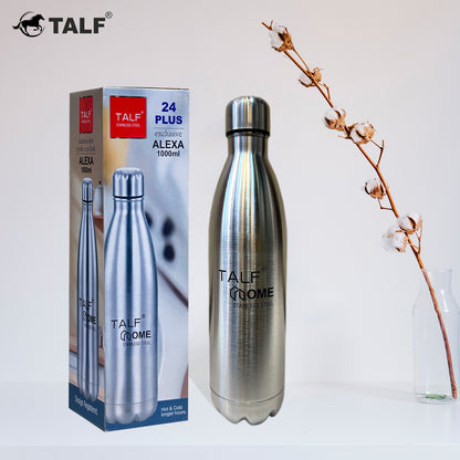 TALF Alexa 24 Plus Hot & Cold, 1000ml Double-Wall Stainless Steel, (Thermosteel) Insulated Water Bottle, for Travel, Office, Trekking, Home