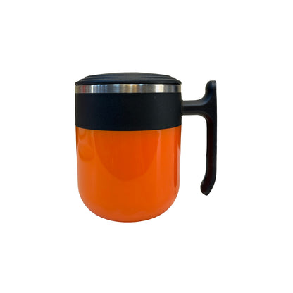 Vacuum Insulated Coffee Mug with Lid, Gift for Her Him, Leak Proof, Silicon Non Slip Pad, Cup for Coffee, Milk, Cocoa, Hot Chocolate