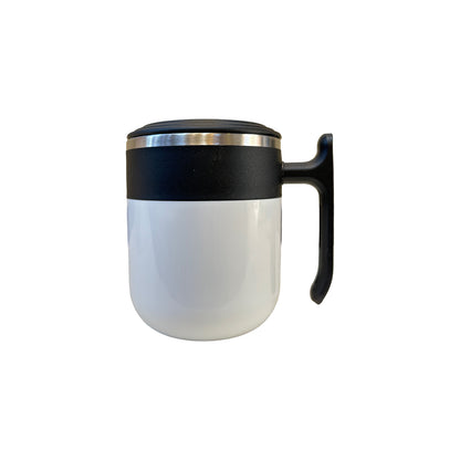 Vacuum Insulated Coffee Mug with Lid, Gift for Her Him, Leak Proof, Silicon Non Slip Pad, Cup for Coffee, Milk, Cocoa, Hot Chocolate