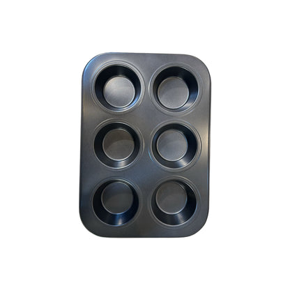 TALF 6-Cup Muffin Tray for Baking, BPA Free Non-Stick Carbon Steel Cupcake Tray, Mould for Baking