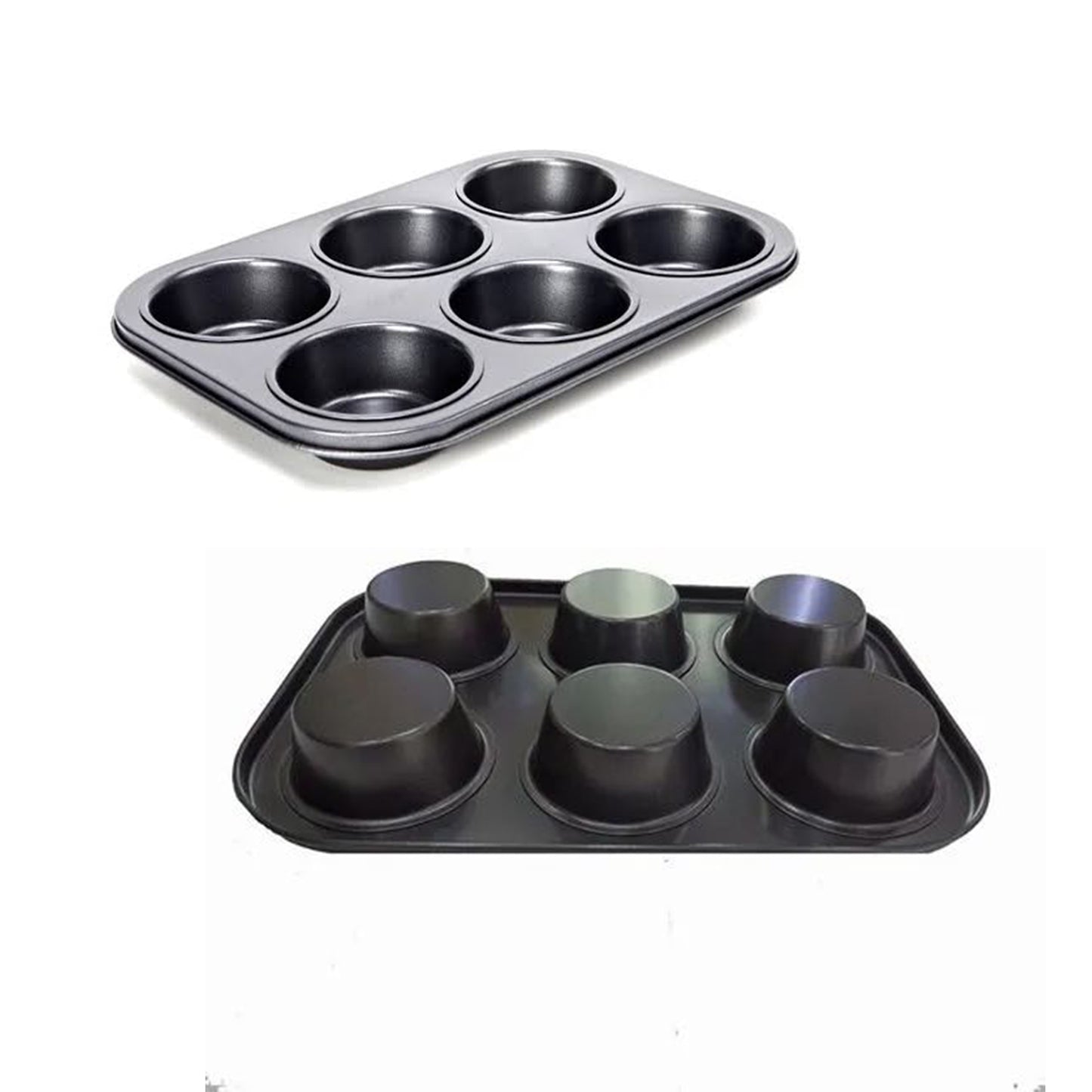 TALF 6-Cup Muffin Tray for Baking, BPA Free Non-Stick Carbon Steel Cupcake Tray, Mould for Baking